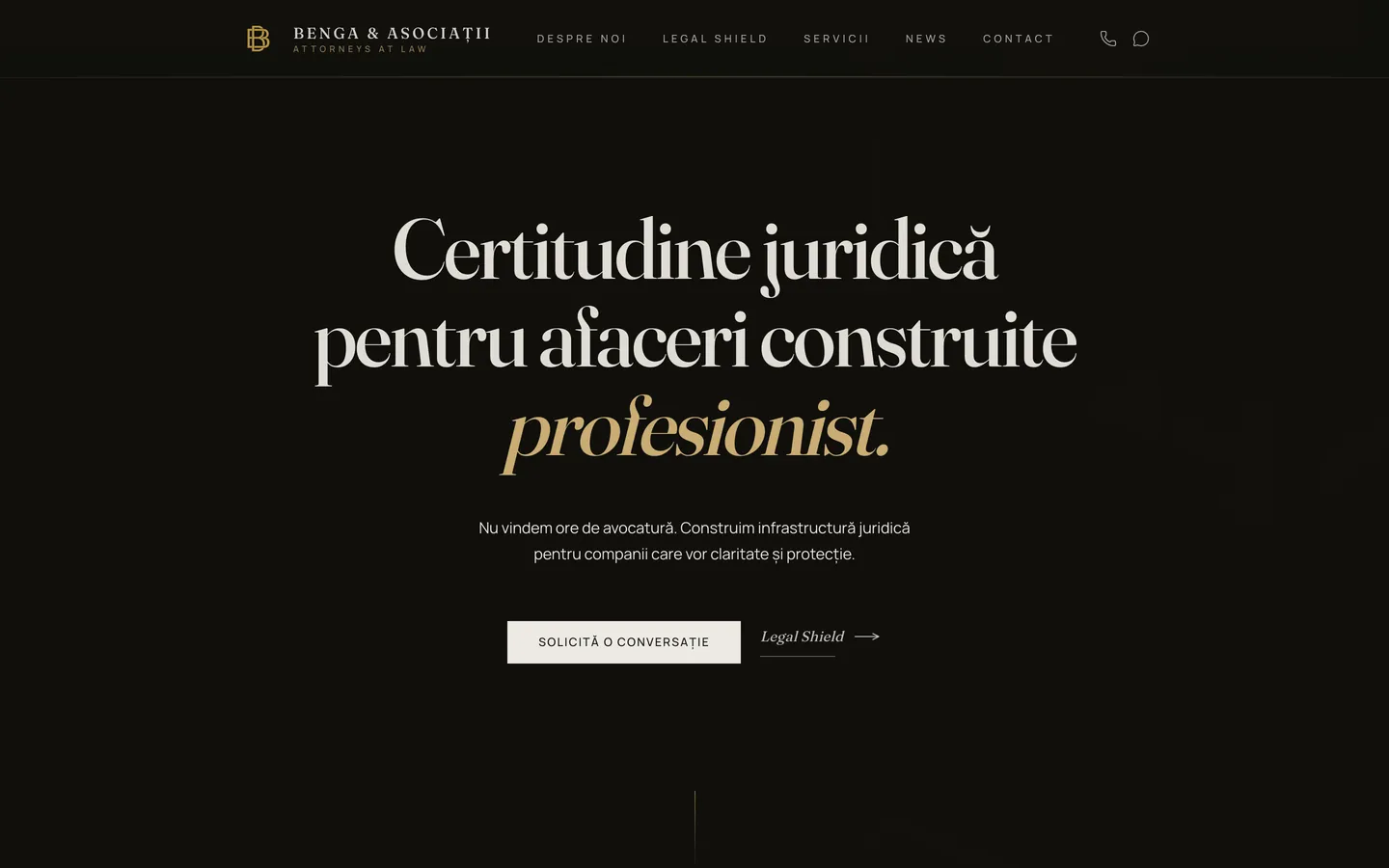Benga & Asociații: A law firm’s website, built to earn trust before the first call.